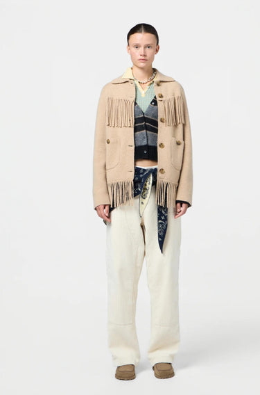Western Fringe Jacket Dune-JACKETS & OUTERWEAR-Guest in Residence-Debs Boutique